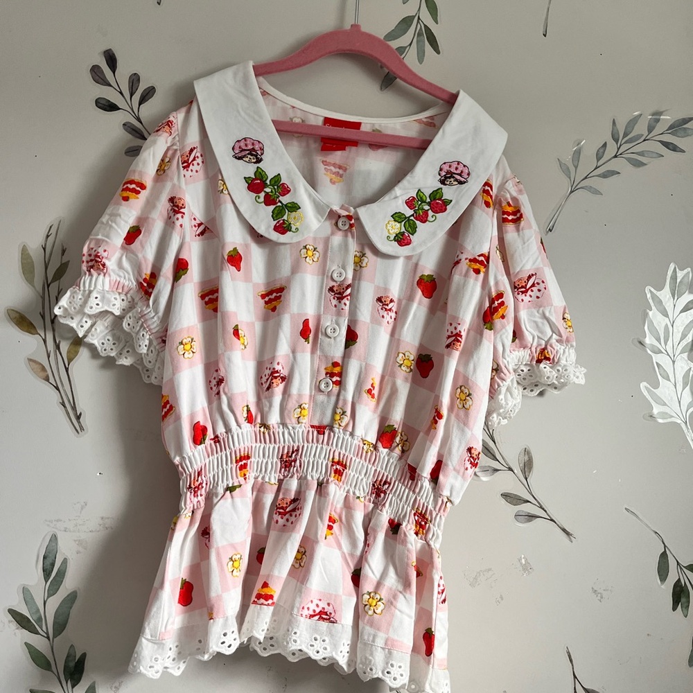Hot Topic Pink Strawberry Blouse